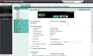 デバイスマネージャからのFortiGate設定画面