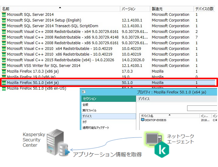 アプリケーション情報の取得と確認