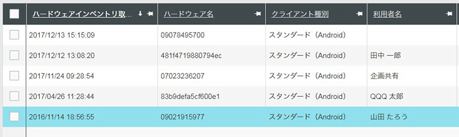 端末情報の収集