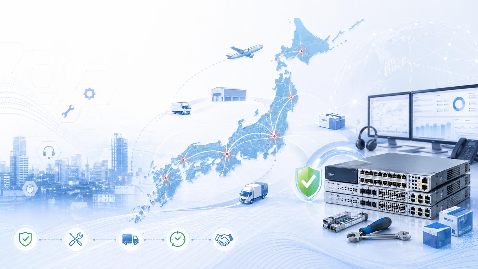 国内サポートと長期保守のイメージ