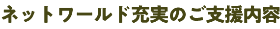 ネットワールド充実のご支援内容