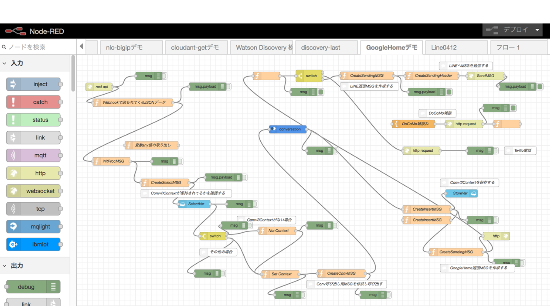 Watson API連携フロー