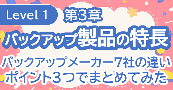 バックアップ製品特徴