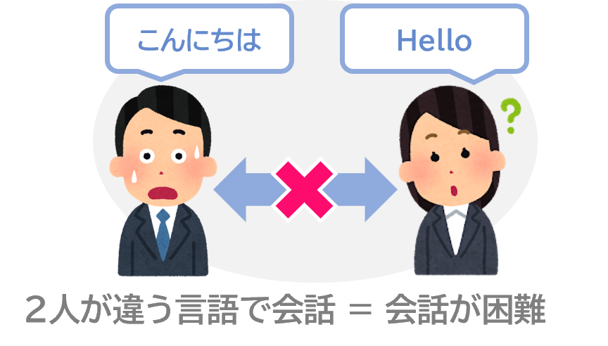 異なる言語は会話できない