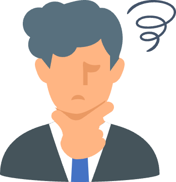 困っている人物（悩みマーク）