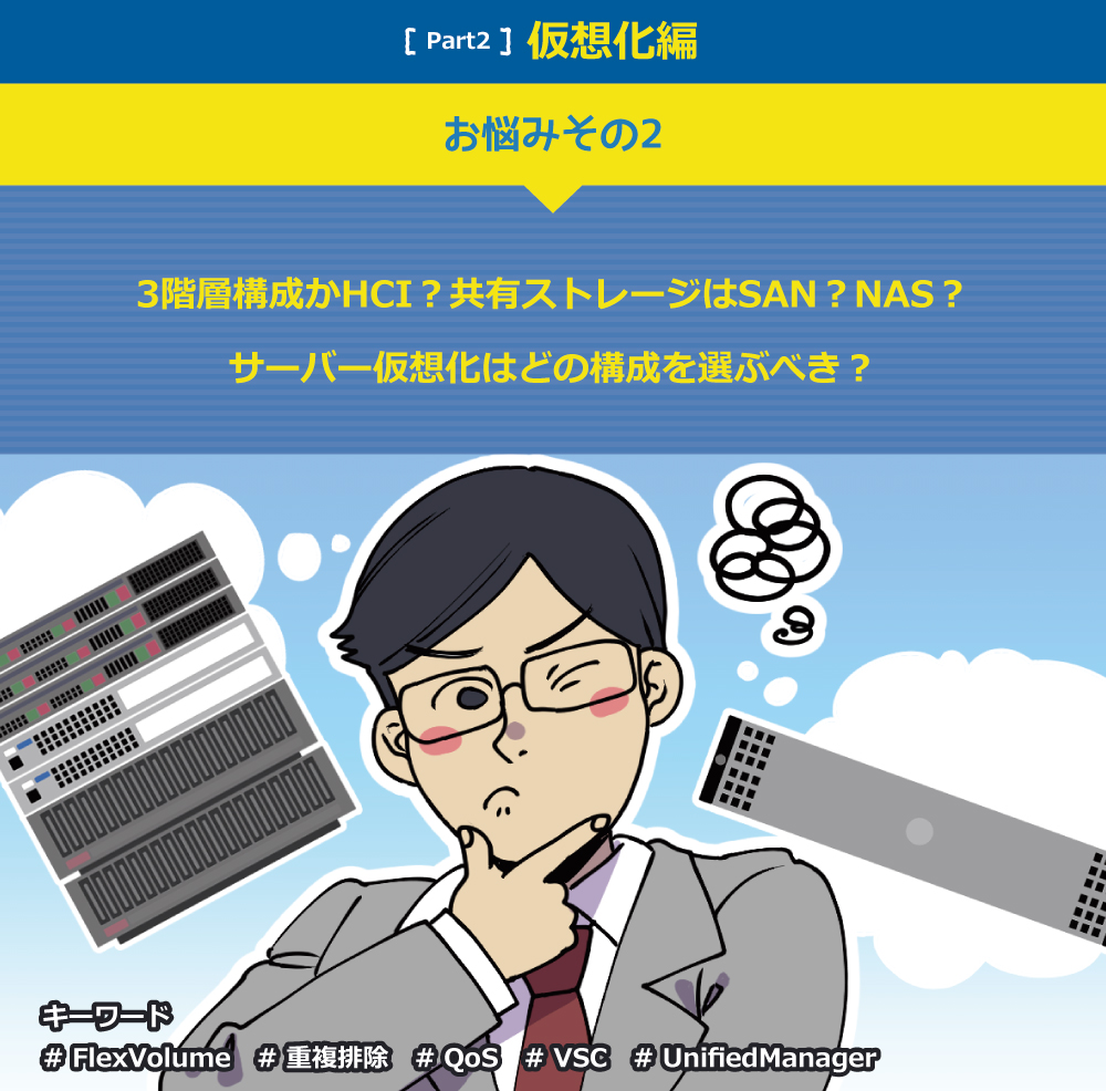 3階層構成かHCI？共有ストレージはSAN？NAS？ サーバー仮想化はどの構成を選ぶべき？