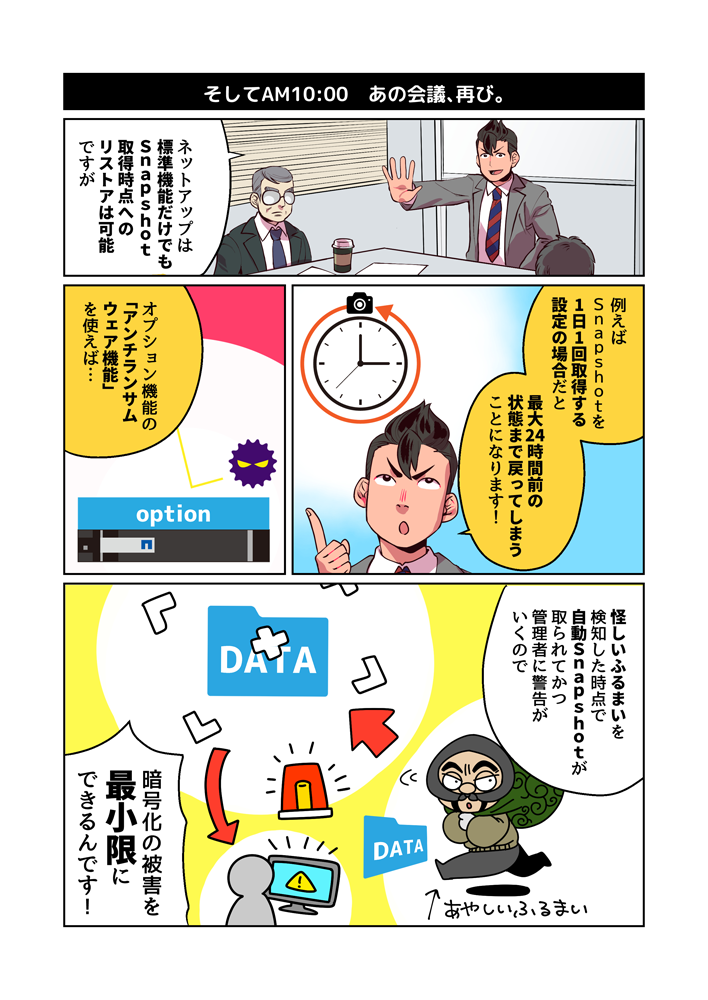 NetApp マンガでわかるランサムウェア対策 | ネットアップ ランサムリベンジャーズ EPISODE2