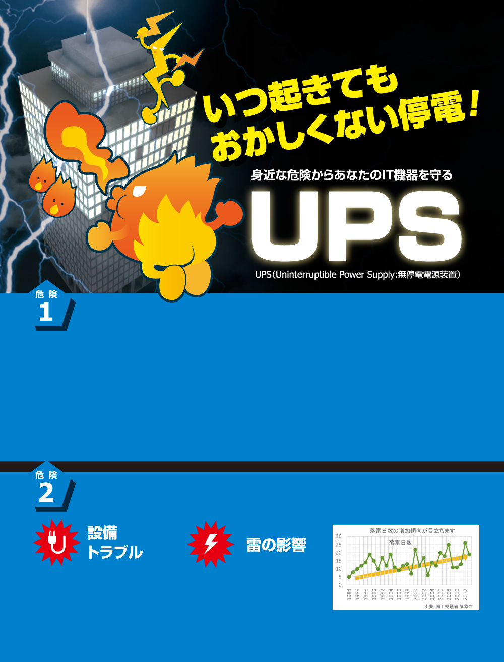 いつ起きてもおかしくない停電！身近な危険からあなたのIT機器を守るUPS