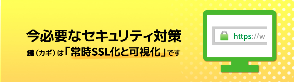 今必要なセキュリティ対策 鍵（カギ）は「常時SSL化と可視化」です