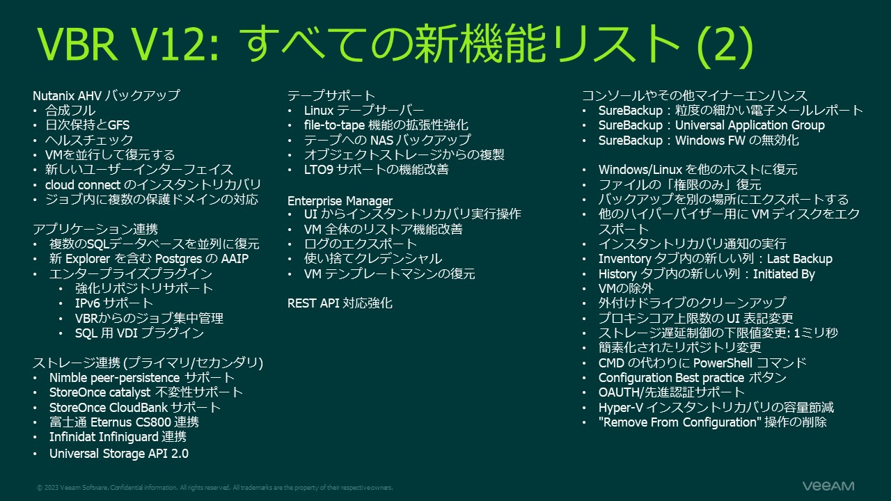 VBRｖ12すべての新機能リスト(2)