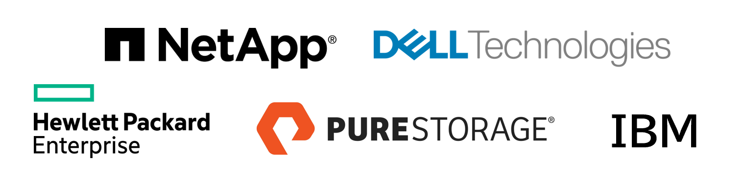 NetApp,Dell,HPE,Pure Storage,IBM